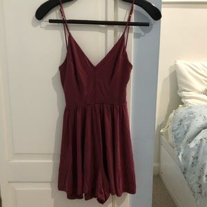 Burgundy urban outfitters romper